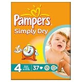Pampers Simply Dry Size 4 (7-18kg) Essential Pack Maxi 6x37 per pack by Pampers