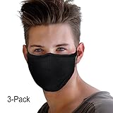 おしゃれマスク 3D立体 活性炭入り 抗菌、消臭、通気性良く 3枚セット 綿マスク PM2.5対応 コットン100％ ユニセックス 無地 紫外線/花粉/防塵/黄砂/ウイルス マスク 洗濯できる ブラッ
