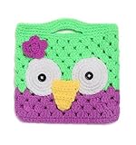 (スマイル ワキキ)Smile YKK 可愛い 赤ちゃん ベビーハンドバッグ バック 編み物 鞄 手提げ 女の子 ふくろう造型 小物 青じ色とローズ色