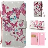 Aireratze(TM) Huawei Y6 2017 ケース カバー バンパー 手帳型 3D 合皮 PU レザー ストラップ付き アートデザイン 色鮮やか 図柄 お洒落 便利 な book cas