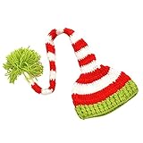 Ochine 新品　ベビー＆キッズ 子供　ストライプ　ニット帽子　可愛いテール付き　男女兼用　保温防寒　撮影用にも　出産祝い 贈り物　フリーサイズ　6色選択　0-12月設定