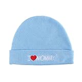 冬のかわいいベビーコットンニット帽子、赤ちゃん男の子と女の子（6?12ヶ月）、私はママが大好き, ブルー