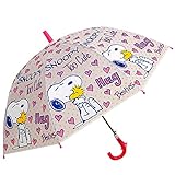 子供 傘 ジャンプカサ 50cm 55cm Disney ディズニー スヌーピーワンタッチ 雨傘 雨具 学童傘 8本骨 女の子 男の子 50cm スヌーピー（ピンク）