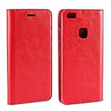 Golikef Huawei P10 Lite ケース カバー バンパー 手帳型 高級 本革 レザー 色鮮やか レトロ な book case 型 柔らかいシリコンTPUラバーカバー スタンド機能 カ