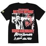 [ハードコアチョコレート] 仁義なき戦い -菅原文太- (BATTLES WITHOUT HONOR AND HUMANITY)(呉ブラック)(SS:TEE)(T-1577-BK) Tシャツ 半袖 深作欣二 広能昌三 L ブラック