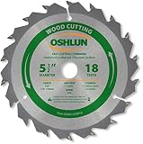 Oshlun SBW-055018 5-1/2-Inch 18 Tooth ATB Fast Cutting and Trimming Saw Blade with 5/8-Inch Arbor (1