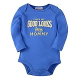 ベビー服 ロンパース ベビーウェア 出産祝い ノースリーブ ボディスーツ 男の子 タキシード風 長袖 新生児 (6-12m, R09 ブルー GOOD LOOK)