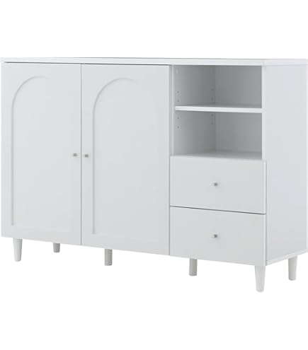 Amazon.co.jp: キャビネット 北欧 おしゃれ 幅120 ホワイト 木製