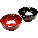 越前漆器 仙才 汁椀 約12cm 2客セット 食洗機対応 桜 A-14