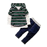 (プタス)Putars ベビー服 子供服 上下セット パーカー 重ね着 三点セット 男の子 ストライプ柄 可愛い 秋 冬 スポーツ 運動会 旅行 記念日 プレゼント 1-3歳