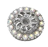 Carpe Diem Hardware 884-24AB Cache with Sml Round Escutcheon Made with Swarovski Crystals, Platinum 