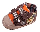 (ビグッド)Bigood ベビースニーカー 子供靴 フォーマルシューズ 赤ちゃんシューズ 可愛いクマ柄 マジックテープ トレーニング ルームシューズ 出産祝い 七五三 13cm ブラウン