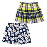 (ニッセン) nissen キッズ 女の子 イージーパンツ ２枚組 紺系 （ 花柄 ） ＋ イエロー系 （ チェック ） 身長 150 cm