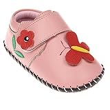 Tortor 1bacha(JP) ベビーシューズ　ファーストシューズ　ベビー　女の子　可愛い　蝶　花飾り　赤ちゃん　本革シューズ　柔らかい　レザー　ベビー靴　乳児靴　歩行練習　出産祝い　プレゼント　