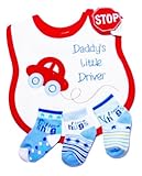 Baby Bib with Red Car & Blue Socks 6-12 Months (I Love Hugs) by Star Child [並行輸入品]