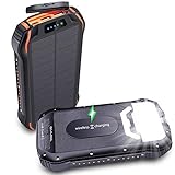 モバイルバッテリー ソーラーチャージャー 26800mAh 大容量 急速充電 PSE認証済 2USB出力ポート LEDランプ ソーラー 充電