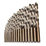 KISENG 金属木材掘削 19pcs 1-10mm HSS M35コバルトツイストドリルビットセット