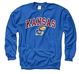 カンザスジェイホークス大人用アーチとロゴクルーネック – ロイヤル M