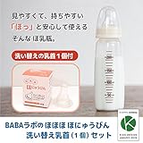 BABA labのほほほ ほ乳瓶本体 【キッズデザイン賞2016受賞】 と替え乳首(1個)のセット