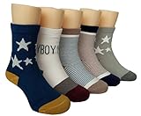 ZHWソックスLittle Boys 'ストライプCartoonコットンクルーソックス5パック M 4-6 years ZHW