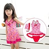 (Wansi) ガールズ キッズ 水着 子供 温泉 こども みずぎ ベビー 水着 ピンク xl