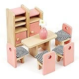 おままごと ミニ家具 ミニチュア ドールハウス ダイニングテーブルセット 食卓 木製 木のおもちゃ おもちゃのセット 女の子 プレゼント