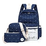 KAJIKAJI女の子 リュックサック デイパック 可愛い 3点セットバッグ スクエアリュック 通学/通勤対応 ノートPC・タブレット収納 A4書類収納可 スクエアバッグ ビジネスバッグ スクエア型 