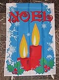 28X40 Christmas Candles Mistletoe Sleeved Garden Flag 28X40 [並行輸入品]