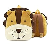 QD-WST 可愛い子供バッグ　バックパック　3D動物柄　ふわふわもこもこ　幼稚園　小学生遠足　通学　保育園　女の子　男の子　プレゼント　ギフト　ミニバッグ (ライオン)