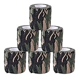 XSAJU 迷彩テープ 6個セット カモフラージュテープ 迷彩マスキング 幅5cm×長さ4.5m サバゲーアイテムの装飾 (ジャングル迷彩)