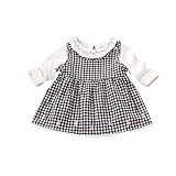 ベビー服ワンピース 子供服 女の子 Pojour 長袖ドレス 秋冬 可愛い格子縞 オシャレ 通園 発表会 旅行 記念日 プレゼント 2セット