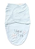 Liwely SleepSack Swaddle Wrap Blanket, Super Soft Bio-wash, 100% Cotton, Light Blue, Polka Dot & Sta