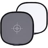 18% グレーカード ホワイトバランスカード、12x12 インチ (30x30cm) ポータブルフォーカスボード両面、両面グレーホワイトバランスリファレンスカード、キャリーポーチ付き