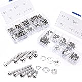 glarks 560-pieces m2 m3 Pan Head Phillipsステンレス鋼ネジボルトロックナット、フラットガスケットワッシャー詰め合わせキット