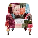 HALO アンチェア 一人掛け (ベルベット パッチワーク ボヘム) 幅68×奥行83×高88×シート高39×アーム高48cm 530321