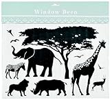 丸和 窓ガラス ステッカー ウィンドウデコ (M) サファリ