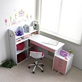 【限定】パソコン デスク 学習机 3WAY レイアウト ピンク ホワイト HMA026-PK/WH