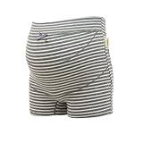 (犬印)INUJIRUSHI ボーダー柄らくばきパンツ妊婦帯(GY-グレー、M)