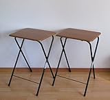 2脚セット　折りたたみ　ミニ　ハイ　テーブル　サイドテーブル　ブラウン hd-4070 br-2