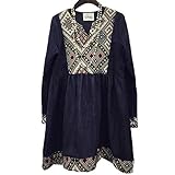 (マーシェル) Marshel マタニティ チュニック エスニック調 ワンピース ネイビー L