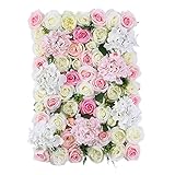 Prettyia 人工花　造花　フラワー　壁飾り　結婚式　パーティー　会場　インテリア　お店　自宅用　全８タイプ選べ - ピンクホワイト、葉