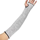 安全カット 耐熱袖アームガード アームプロテクター 快適な腕章の手袋 グレー