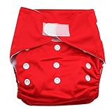 SUNNY BABY おむつカバー ベビー 布おむつ フリーサイズ サイズ調節可 70～100cm テープ式 無地 布オムツ/オムツカバー M：レッド [並行輸入品]
