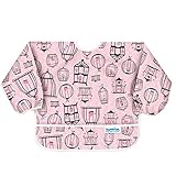 バンキンス 油が落ちるスリーブビブ【日本正規品】柔らかくて軽量 洗濯機で洗えてすぐ乾く お食事用防水ビブ 長袖タイプ 6~24ヶ月 Tweet(ピンク)ベルクロタイプ SUV200