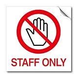 STAFF ONLY ステッカー 立入禁止の注意標識 15×15cm 【２枚一組】PS-M005