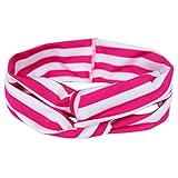 （イーエフイー）EFE ベビーヘッドバンド　ウサ耳ヘルド|伸縮性|ライン線柄　 (白×ホットピンク2) [並行輸入品]