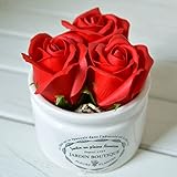 フレグランス ソープ フラワー ギフト　[レッドローズポット] アレンジ 石鹸 花 バラ