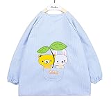 防水キッズペインティングスモックスベビービブスライトブルー、0-1歳