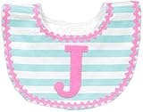 Mud Pie Baby-Girls Newborn J Girl Initial Bib, Pink, One Size by Mud Pie Baby [並行輸入品]