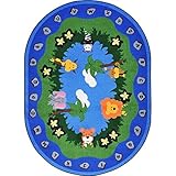Joy Carpets Kid Essentials Infants & Toddlers Oval Jungle Peeps Rug Multicolored 10'9 x 13'2 [並行輸入品]